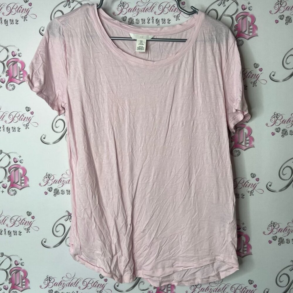 H&M tee shirt tshirt flowy baby Light Pink Short Sleeve Tee